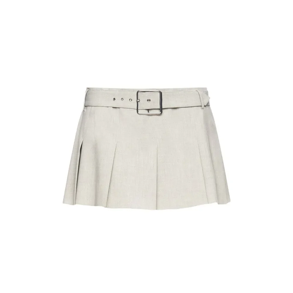 Seroya Kimi Mini Skirt in Silver - Size M